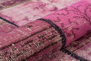 Modern El Dokuma Patchwork Halı Renkli Ölçü;134 x 208