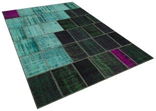 Modern El Dokuma Patchwork Halı Renkli Ölçü;198 x 299