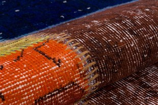 Modern El Dokuma Patchwork Halı Renkli Ölçü;84 x 297