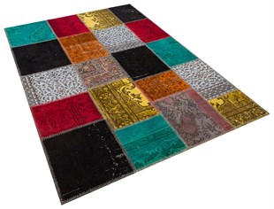 Modern El Dokuma Patchwork Halı Renkli Ölçü;170 x 240