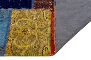 Modern El Dokuma Patchwork Halı Renkli Ölçü;84 x 297