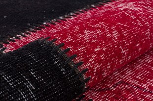 Modern El Dokuma Patchwork Halı Siyah Ölçü;120 x 180