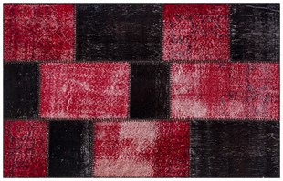 Modern El Dokuma Patchwork Halı Siyah Ölçü;120 x 180
