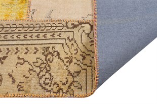 Modern El Dokuma Patchwork Halı Turkuaz Ölçü;170 x 240