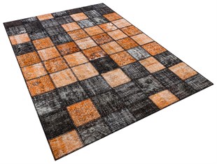 Modern El Dokuma Patchwork Halı Turuncu Ölçü;165 x 240