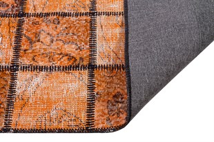 Modern El Dokuma Patchwork Halı Turuncu Ölçü;165 x 240