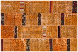 Modern El Dokuma Patchwork Halı Turuncu Ölçü;160 x 230