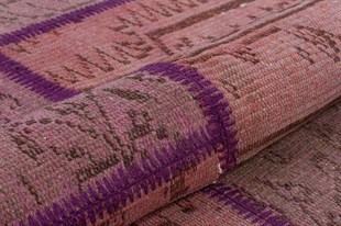 Modern El Dokuma Patchwork Halı Turuncu Ölçü;180 x 260