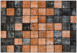 Modern El Dokuma Patchwork Halı Turuncu Ölçü;165 x 240