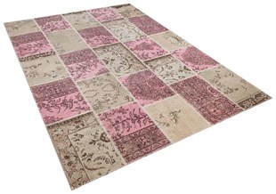 Modern El Dokuma Patchwork Halı Yeşil Ölçü;200 x 288