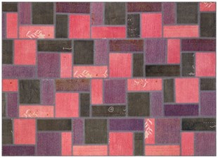 Modern El Dokuma Patchwork Halı Yeşil Ölçü;170 x 235