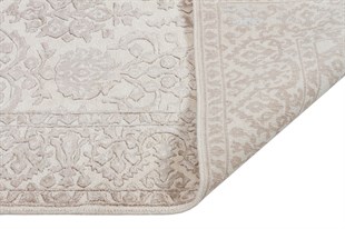 Elysee Serisi El Dokuma Motifli Yün Halı 301 Beyaz/Gümüş