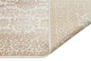 Elysee Serisi El Dokuma Motifli Yün Halı 302 Beyaz/CAMEL