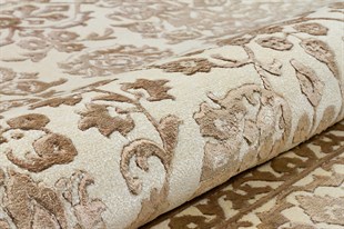 Elysee Serisi El Dokuma Motifli Yün Halı 302 Beyaz/CAMEL