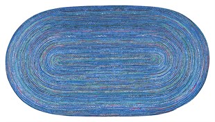 Jüt Kilim Modern Makine Dokuma Oval Halı 