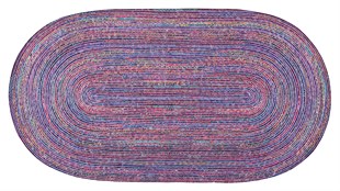 Jüt Kilim Modern Makine Dokuma Oval Halı 