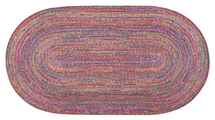 Jüt Kilim Modern Makine Dokuma Oval Halı 