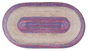 Jüt Kilim Modern Makine Dokuma Oval Halı 