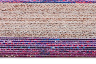 Jüt Kilim Modern Makine Dokuma Oval Halı 