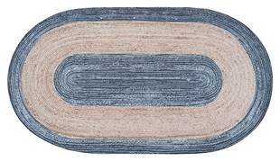Jüt Kilim Modern Makine Dokuma Oval Halı 