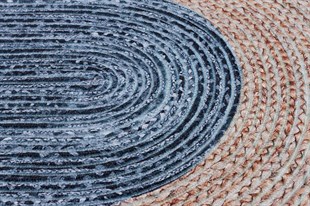 Jüt Kilim Modern Makine Dokuma Oval Halı 