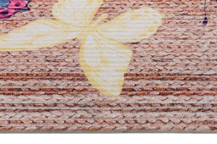 Baskılı Motifli Kilim Yıkanabilir Makine Dokuma JÜT BASKILI OVAL 002