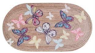 Baskılı Motifli Kilim Yıkanabilir Makine Dokuma JÜT BASKILI OVAL 002