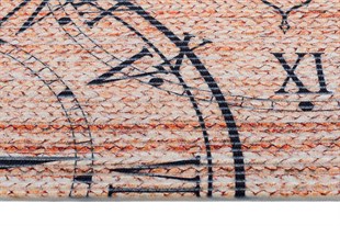 Baskılı Motifli Kilim Yıkanabilir Makine Dokuma JÜT BASKILI OVAL 003