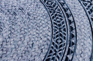 Baskılı Motifli Kilim Yıkanabilir Makine Dokuma JÜT BASKILI OVAL 007