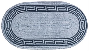 Baskılı Motifli Kilim Yıkanabilir Makine Dokuma JÜT BASKILI OVAL 009