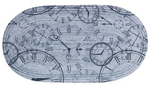 Baskılı Motifli Kilim Yıkanabilir Makine Dokuma JÜT BASKILI OVAL 011