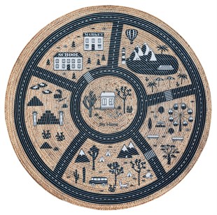 Baskılı Motifli Kilim Yıkanabilir Makine Dokuma JÜT BASKILI 006