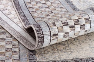 Makine Halısı Modern Desenli Kuvars Serisi Bej Da12B