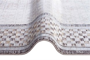 Makine Halısı Modern Desenli Kuvars Serisi Bej Da12B