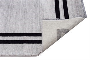 Yıkanabilir Halı Makine Dokuma Mavera Serisi Açık Gri Siyah Renk 