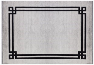 Yıkanabilir Halı Makine Dokuma Mavera Serisi Açık Gri Siyah Renk 