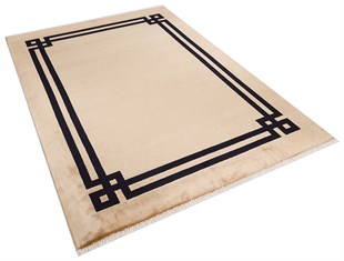 Yıkanabilir Halı Makine Dokuma Mavera Serisi Bej Siyah 