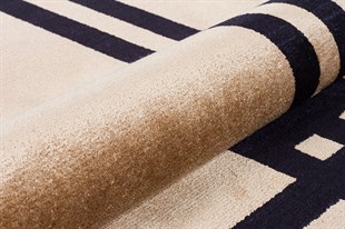 Yıkanabilir Halı Makine Dokuma Mavera Serisi Bej Siyah 