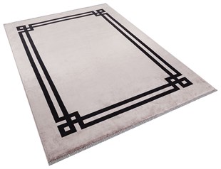 Gri Siyah Yıkanabilir Halı Makine Dokuma Mavera Serisi Gri Siyah 