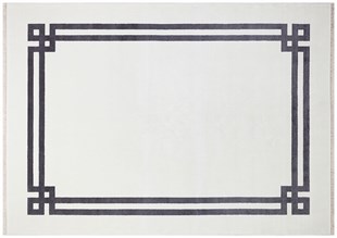 Yıkanabilir Halı Makine Dokuma Mavera Serisi Krem Gri 