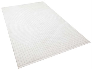 Modern Desenli Makine Dokuma Halı Beyaz Naz01 Beyaz