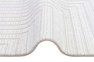 Modern Desenli Makine Dokuma Halı Beyaz Naz01 Beyaz