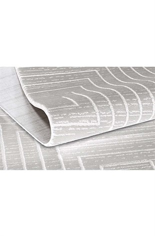 Modern Desenli Makine Dokuma Halı Gri Naz01 Gri