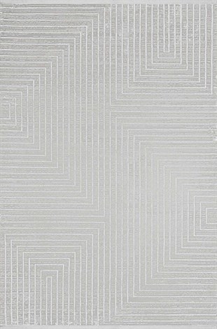 Modern Desenli Makine Dokuma Halı Gri Naz01 Gri