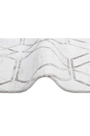 Modern Desenli Makine Dokuma Halı Gri Naz02 Gri