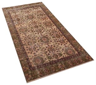 El Dokuma %100 Yün Türk Vintage Halı Yerli Üretim Ölçü;102x205