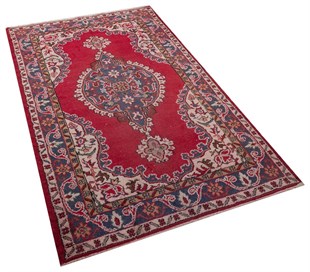 El Dokuma %100 Yün Türk Vintage Halı Yerli Üretim Ölçü;123x210