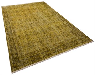 El Dokuma %100 Yün Türk Vintage Halı Yerli Üretim Ölçü;200x300
