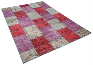 Modern El Dokuma Patchwork Halı Renkli Ölçü;200 x 300