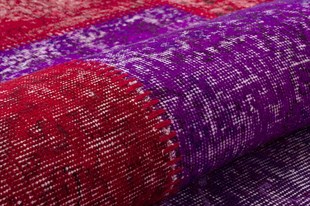 Modern El Dokuma Patchwork Halı Kırmızı Ölçü;210 x 237